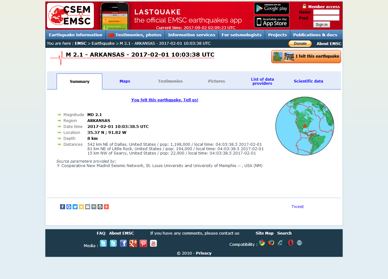 Earthquake - Magnitude 2.1 - ARKANSAS.png