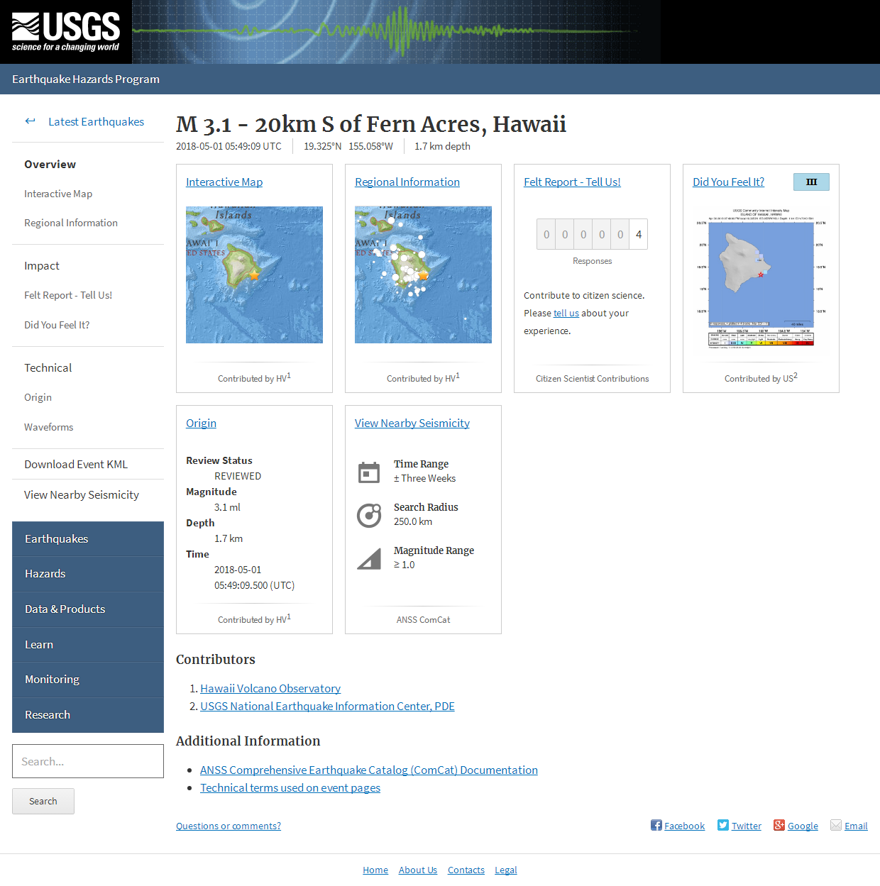 M 3.1 - 20km S of Fern Acres, Hawaii.png