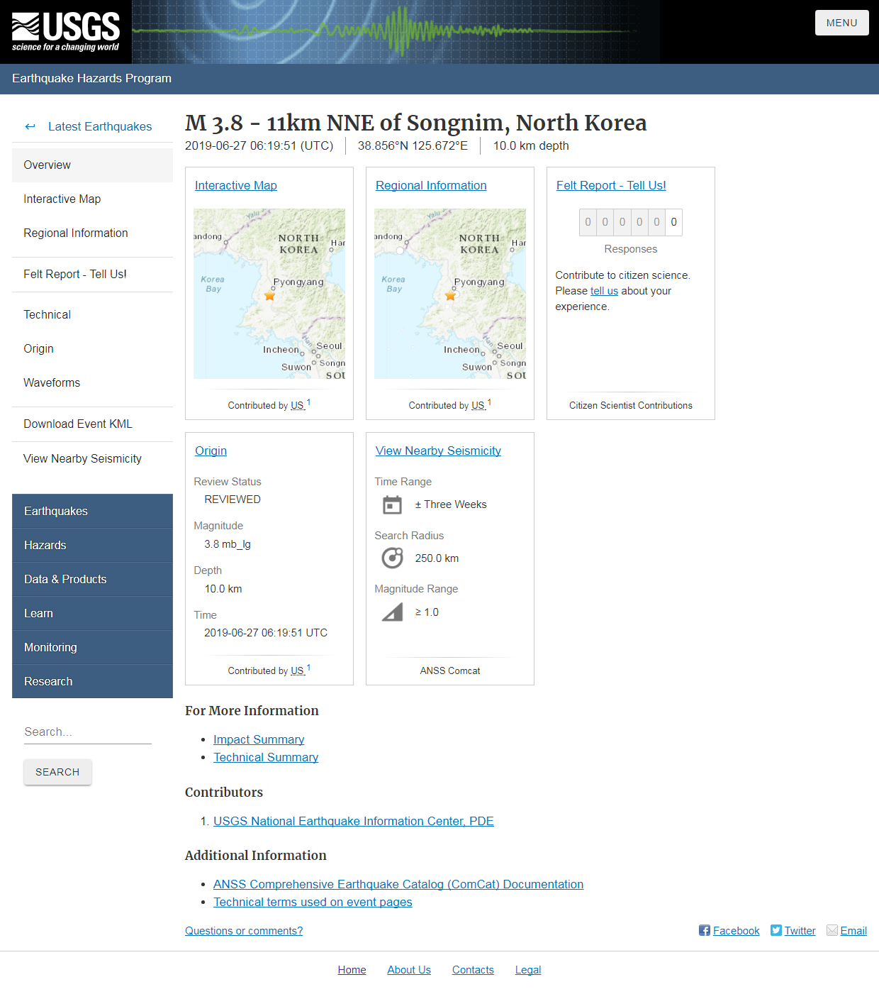 M 3.8 - 11km NNE of Songnim, North Korea.png