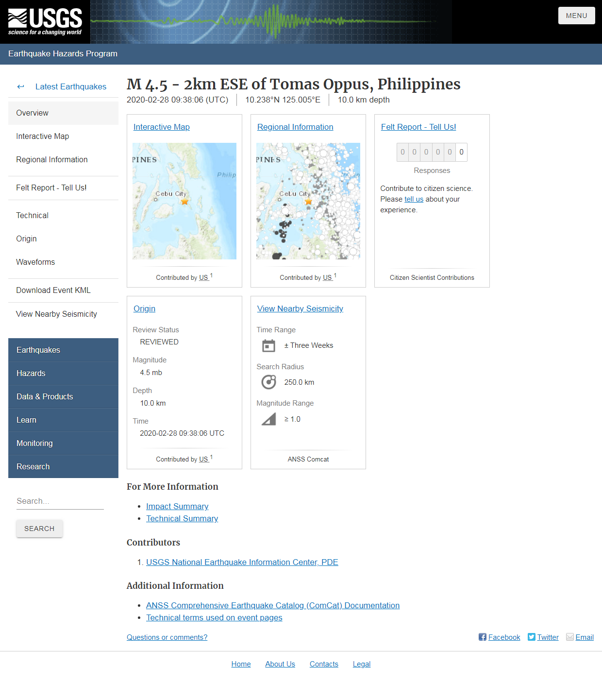 M 4.5 - 2km ESE of Tomas Oppus, Philippines.png