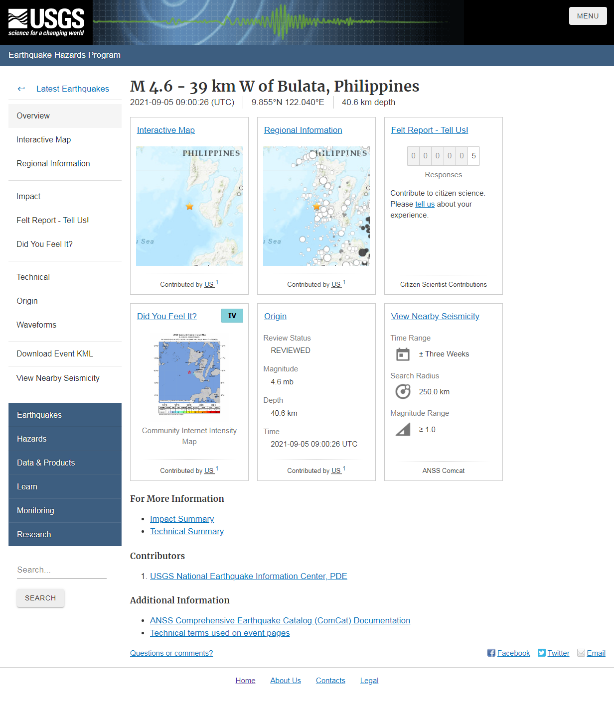 M 4.6 - 39 km W of Bulata, Philippines.png